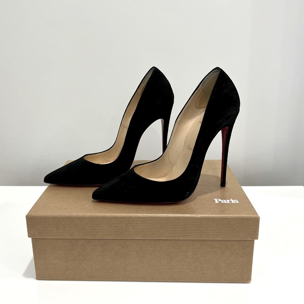 Christian Louboutin So Kate 120mm Black Suede